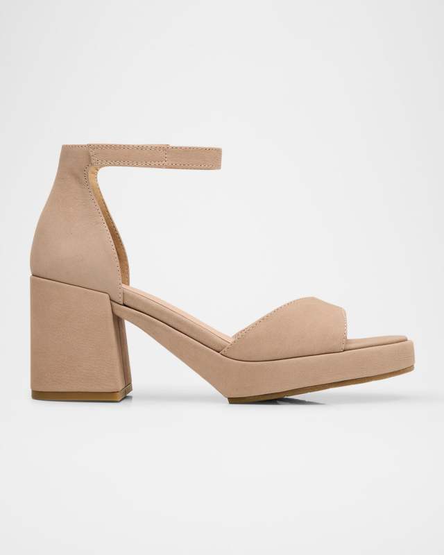 Nava Suede Grip-Strap Platform Sandals